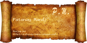 Patonay Manó névjegykártya